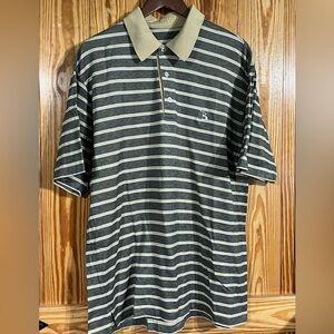 VTG Joey Rodolfo 1879 Brown Striped Short Sleeve Golf Polo Shirt 70s